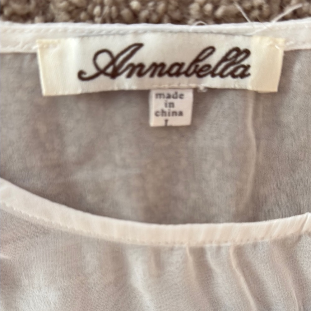 Francesca's Collections White and Navy Striped Blouse - Picture 2 of 4